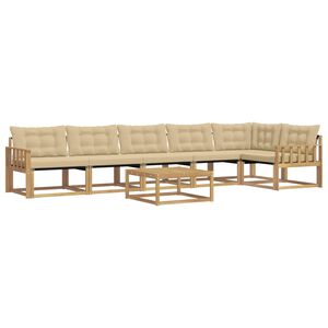 vidaXL Комплект дивани за открито 7 pcs Бяло и Бежово 79 x 79 x 37 см