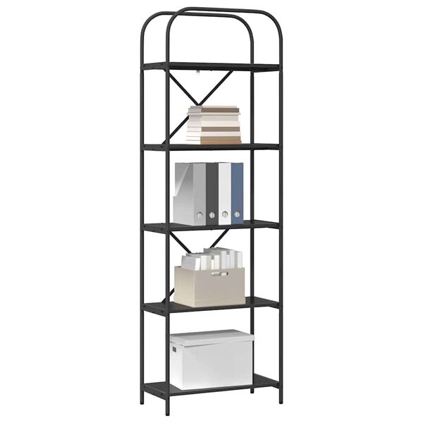 vidaXL Рафт за книги Черния дъб 60 x 30 x 183 см Инженерно дърво