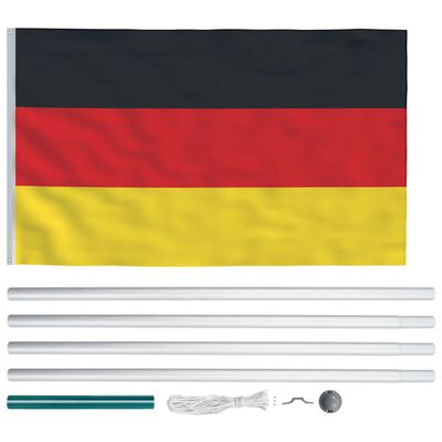 vidaXL Флаг на Германия и алуминиев флагщок, 6,2 м