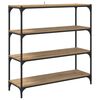 vidaXL Шкаф за книги 3 нива 100 x 33 x 100 см Дъб