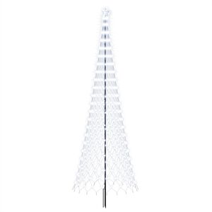 vidaXL LED Коледна Елха 400 см 450 LED светодиода Студено бяло Желязо