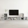 vidaXL Комплект ТВ шкафове от 5 части, бял гланц, инженерно дърво