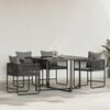 vidaXL Стол с възглавница 4 pcs Черно и антрацит ПЕ ратан