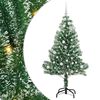vidaXL Изкуствена коледна елха със сняг и LED светлина 150 cm