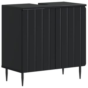 vidaXL Шкаф за мивка в баня ZWOLLE Черно 59,5 x 31,5 x 59 см