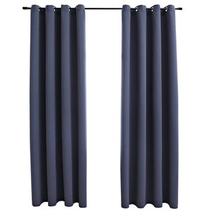 vidaXL Затъмняващи завеси с метални халки, 2 бр, антрацит, 140x175 см