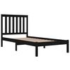 vidaXL Рамка за легло, черна, бор масив, 75x190 см, Small Single