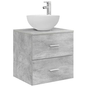 vidaXL Стенен мивка с шкаф Бетонно сиво 49,5 x 35 x 63 см