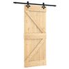 vidaXL Плъзгаща врата с монтажни части, 85x210 см, борово дърво масив