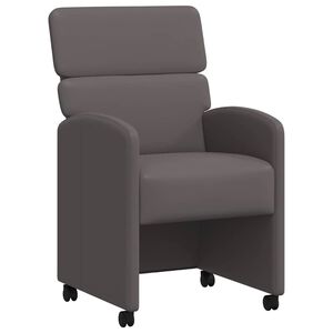 vidaXL Столове с Колела 2 бр. Изкуствена Сив 58 x 65 x 98 см