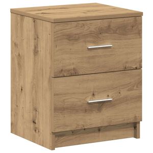 vidaXL Нощно шкафче с 2 чекмеджета, дъб, занаятчийски, 40x36x50 см