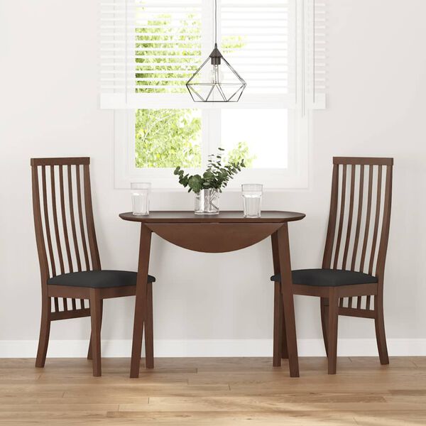 vidaXL Трапезни столове с възглавници 2бр Кафяв масивна дървесина гума