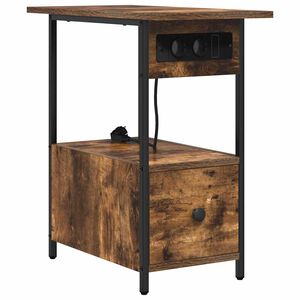 vidaXL Нощен шкаф с чекмедже Димян дъб 60 x 30 x 61 см Инженерно дърво