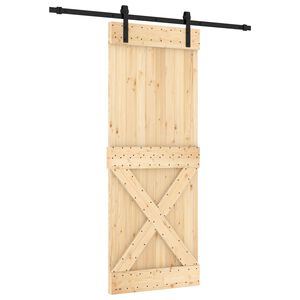vidaXL Преплъзваща се врата 80 x 210 cm Естествено и черно