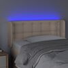 vidaXL LED Горна табла за легло, капучино, 103x16x78/88 см