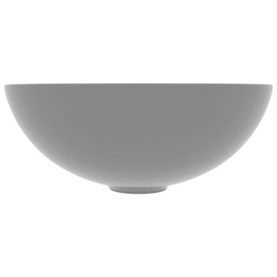 vidaXL Керамична мивка за баня, светлосива, кръгла