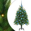 vidaXL Коледно дърво с 150 LED светодиода с поставка Зелен 120 cm ПЕ