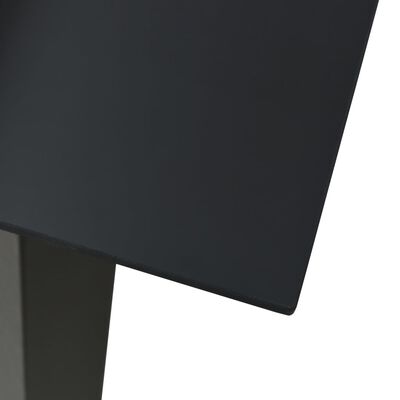 vidaXL Градинска трапезна маса, черна, 190x90x74 см, стомана и стъкло