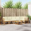 vidaXL Комплект дивани за открито 7 pcs Натурален и Крема