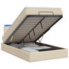 vidaXL Отоман с матрак и LED с LED ленти Кремаво 120 x 200 cm Текстил