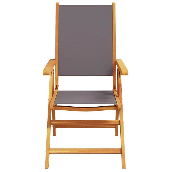 vidaXL Градински трапезен комплект, 7 части, антрацит, плат и масив