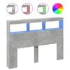 vidaXL Табла шкаф с LED, бетонно сив, 140x17x102 см