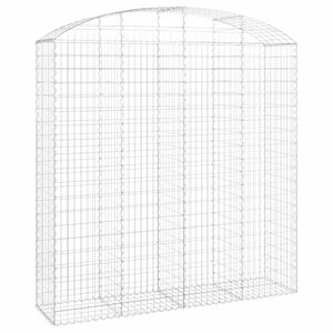 vidaXL Дъговидна габионна кошница 200x50x200/220 см поцинковано желязо