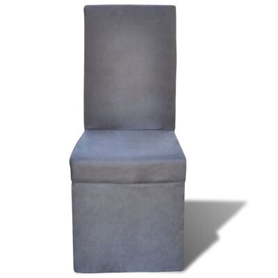 vidaXL Трапезни столове, 2 бр, тъмносиви, текстил