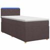 vidaXL Континентално легло с матрак Тъмен кафяв 90 x 190 cm Текстил