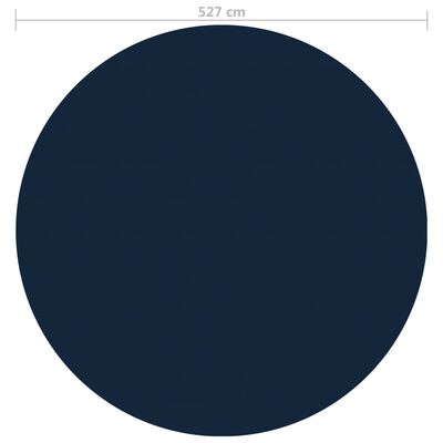 vidaXL Плаващо соларно покривало за басейн, PE, 527 см, черно и синьо