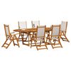 vidaXL Градински трапезен комплект, 9 части, акация масив и textilene