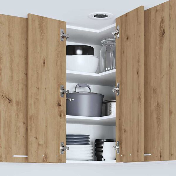 vidaXL Висящ шкаф Занаятчийски дъб и бяло 57 x 57 x 80 см