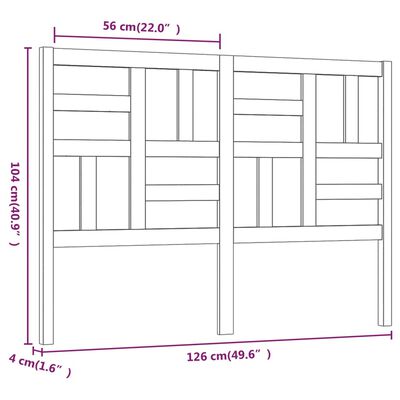 vidaXL Горна табла за легло, 126x4x104 см, бор масив