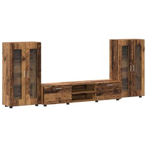 vidaXL Комплект ТВ шкаф FLORIN 3 pcs Старо дърво Инженерно дърво