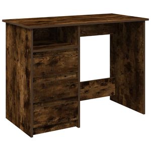 vidaXL Бюро, опушен дъб, 102x50x75 см, инженерно дърво
