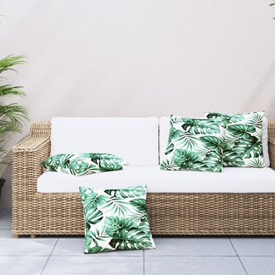 vidaXL Декоративни възглавници, 4 бр, модел на листа, 50x50 см, плат