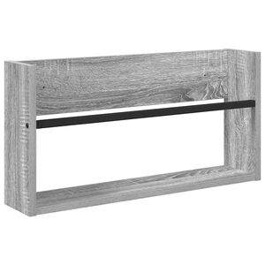 vidaXL Етажерка за списания с рафт Сив Сонома 60 x 12 x 30 см