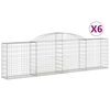vidaXL Габионни кошници арка 6 бр 300x30x80/100 см поцинковано желязо