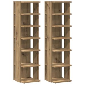 vidaXL Шкафове за обувки 2 бр дъб артизан 28x27x102 см инж. дървесина