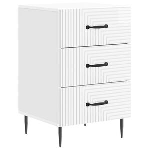 vidaXL Нощен шкаф Бял гланц 43 x 41 x 66,5 см Инженерна дървесина