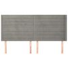 vidaXL Горна табла за легло с уши, светлосива,163x16x118/128см, кадифе
