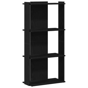 vidaXL Библиотека 3 рафта черна 60x30x120 см инженерно дърво