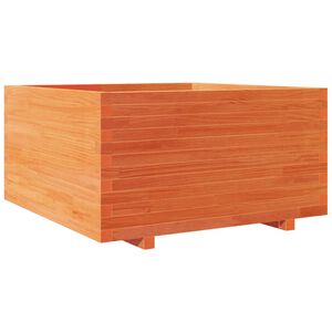 vidaXL Градинска кашпа, восъчнокафява, 90x90x49,5см борово дърво масив