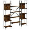 vidaXL Етажерка за книги опушен дъб 155,5x24x166,5 см инженерно дърво