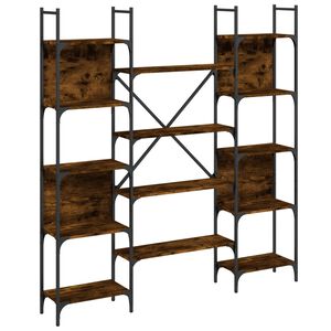 vidaXL Етажерка за книги опушен дъб 155,5x24x166,5 см инженерно дърво