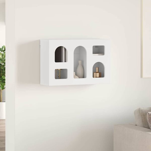 vidaXL Висящ шкаф с рафт Бяло 60 x 20 x 40 см Инженерно дърво