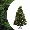 vidaXL Изкуствена коледна елха с топки 120 см 150 LED светодиода