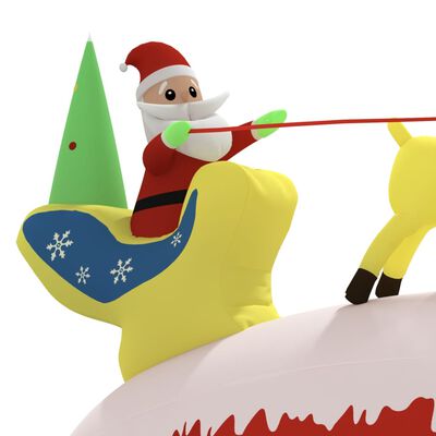 vidaXL Коледна надуваема украса Дядо Коледа и северни елени LED 145 см