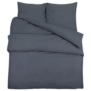 vidaXL Комплект спално бельо антрацит 140x200 см олекотен микрофибър