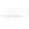 vidaXL Метална рамка за легло с горна и долна табла, бяла, 193x203 см